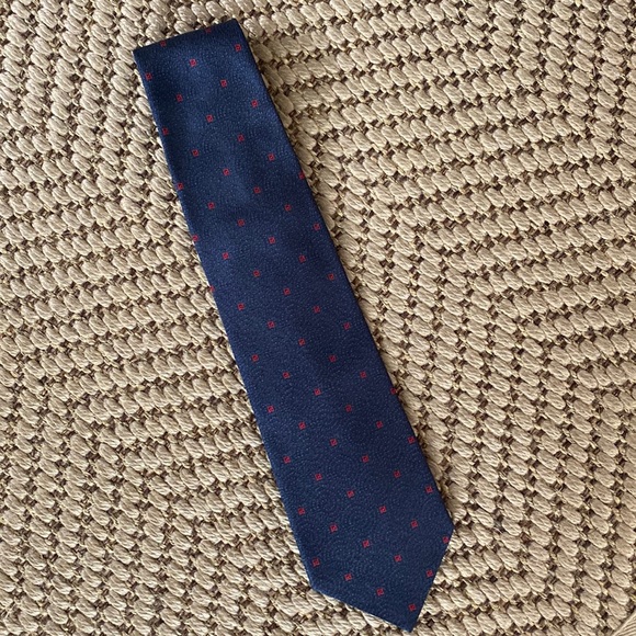Ermenegildo Zegna Tie Navy/Red - Picture 1 of 3